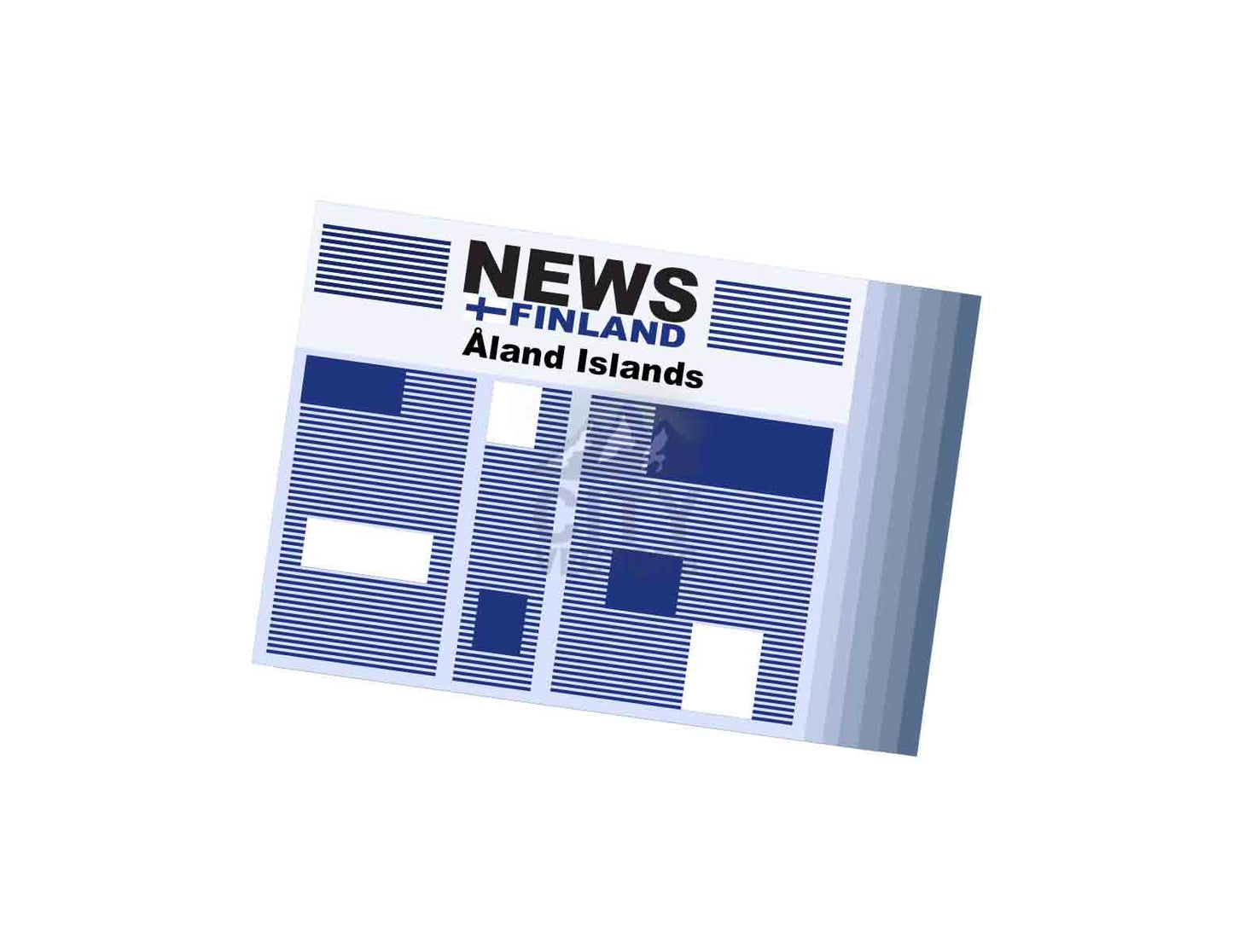 Åland Islands Newspaper Vector Illustration