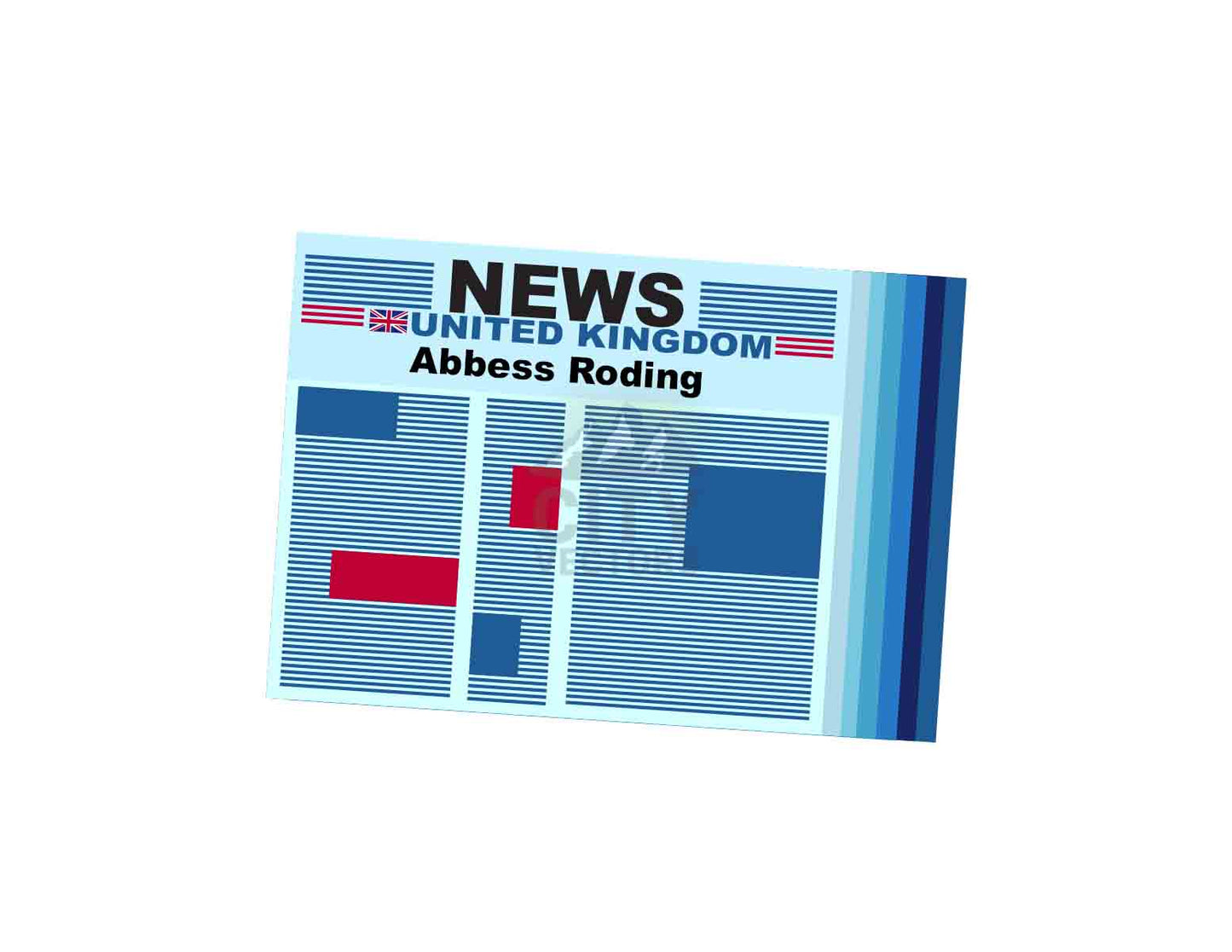 Abbess Roding Newspaper Vector Illustration