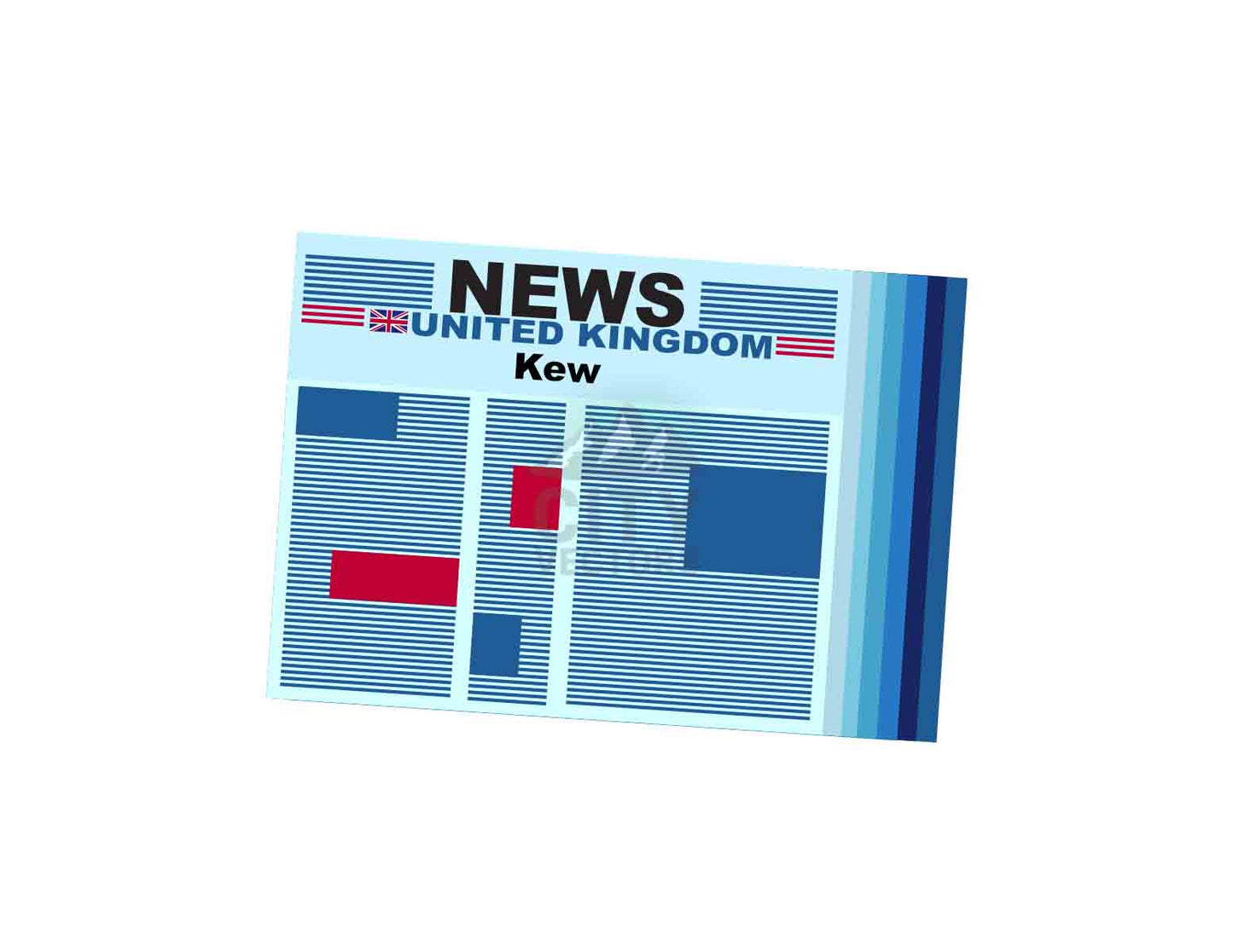 Kew Newspaper Vector Illustration