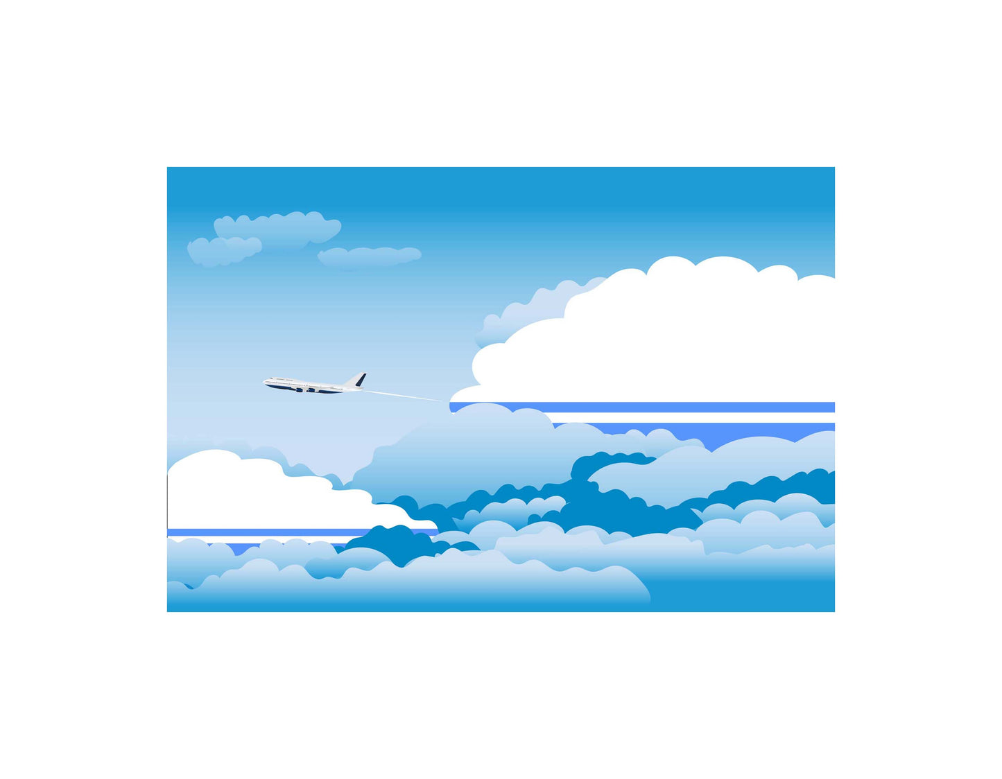Altai Republic Airplane Day Clouds Vector Illustration | Travel & Aviation Sky Scene