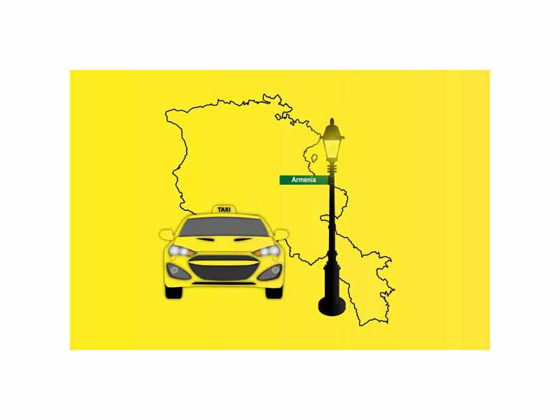 Armenia Taxi Yellow Vector Illustration