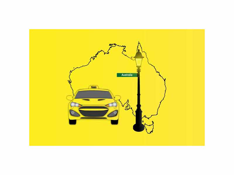 Australia World Yellow Taxi Vector Illustrations | Iconic Taxi & Urban Transportation Collection