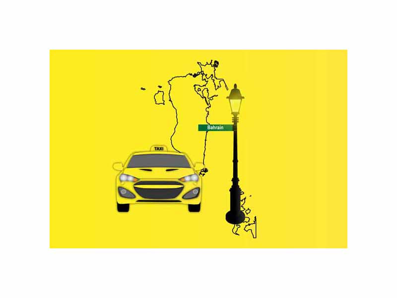 Bahrain Taxi Yellow Vector Illustration