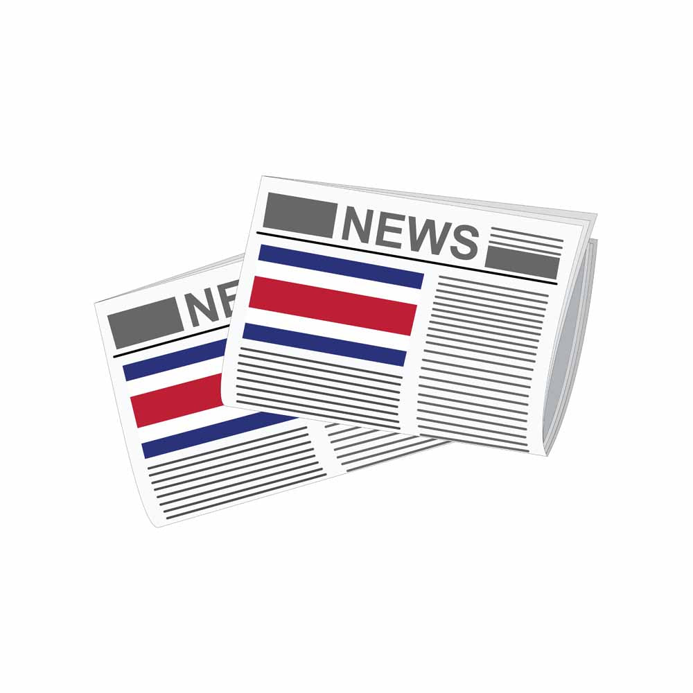 Costa Rica Newspapers Vector Illustration
