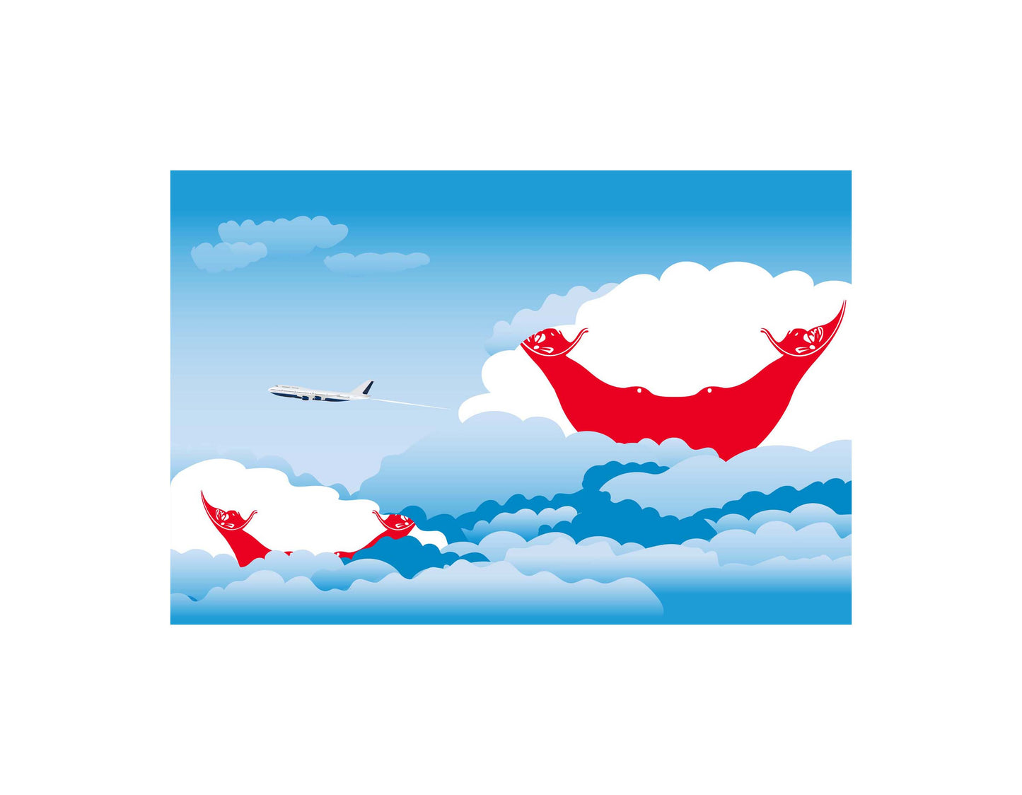 East Timor Airplane Day Clouds Vector Illustration | Travel & Aviation Sky Scene