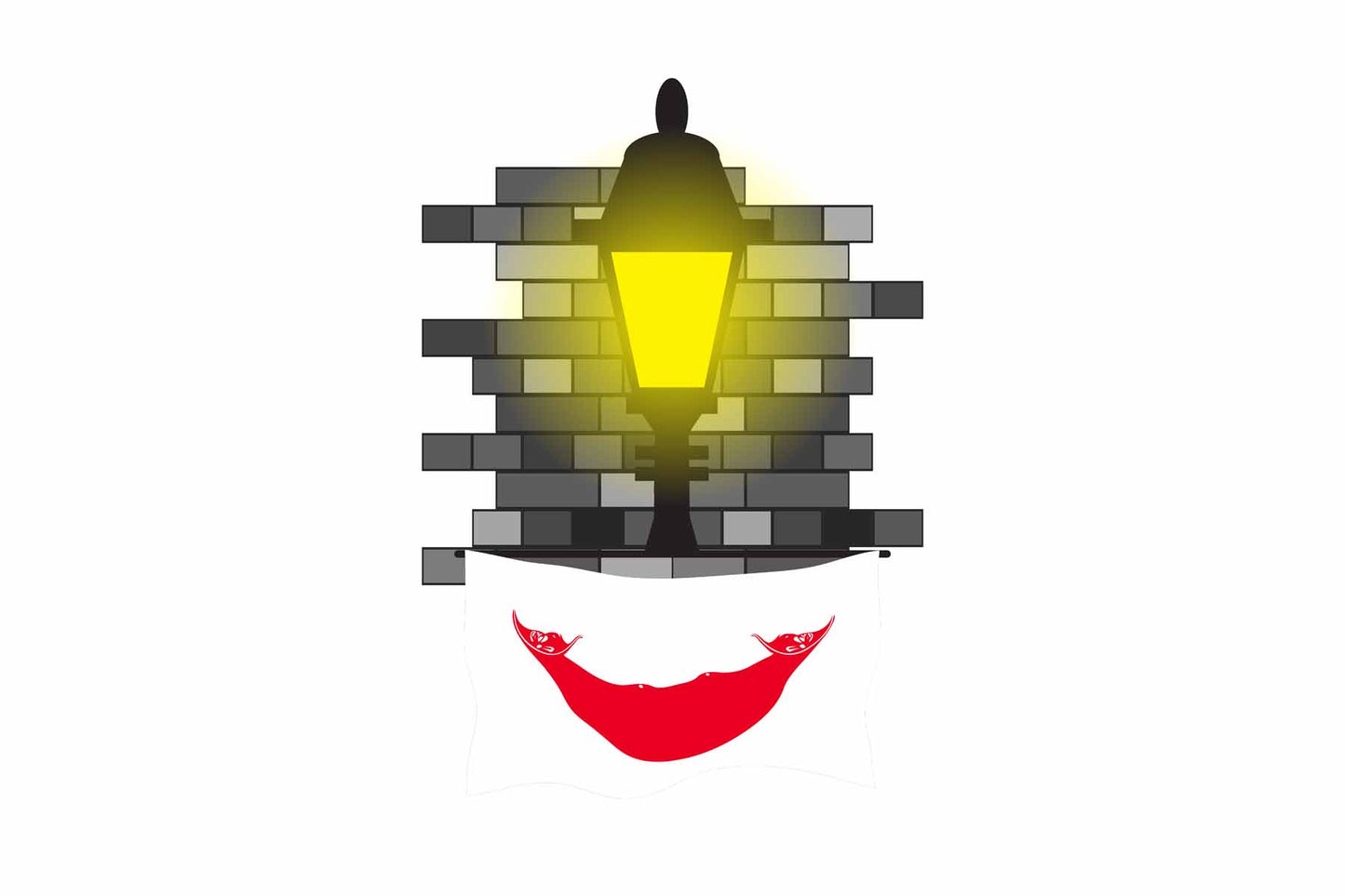 Easter Island Rapa Nui Flag Street Lamp Bricks Vector Illustration