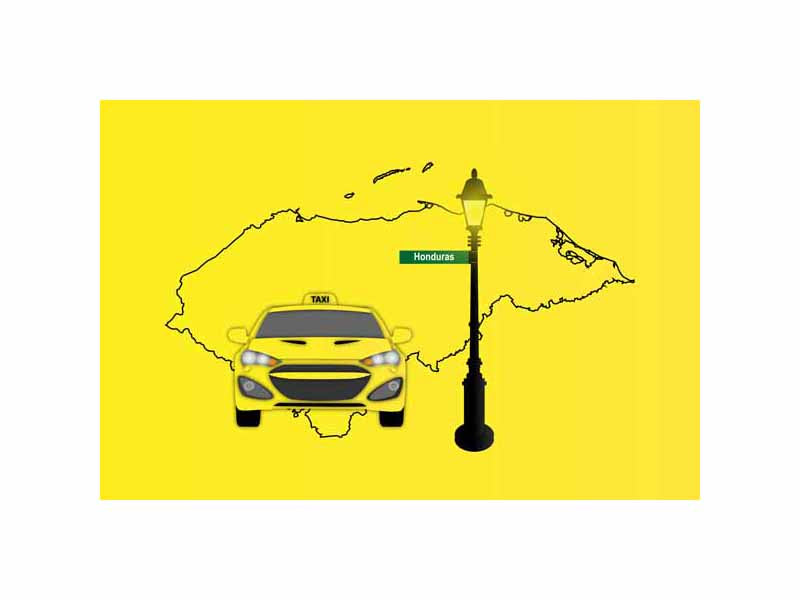 Honduras Taxi Yellow Vector Illustration