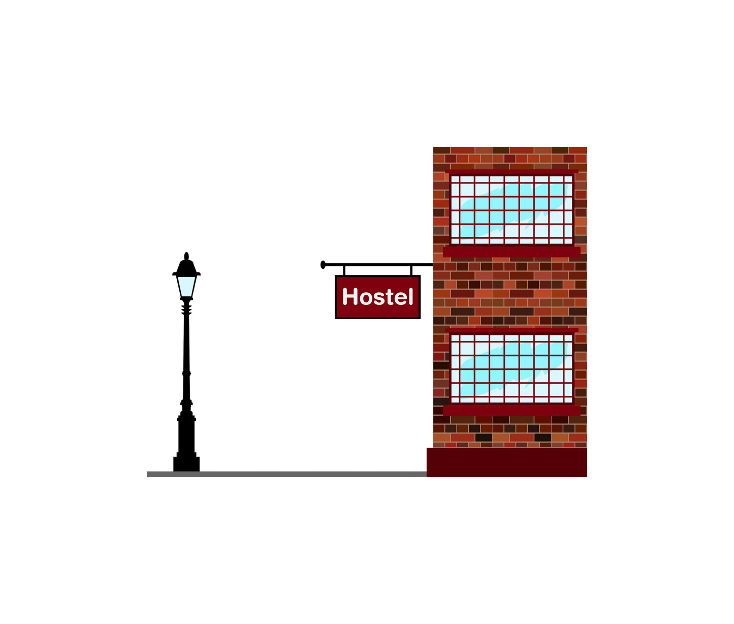 Hostel Hostels Hotel Vector Illustration