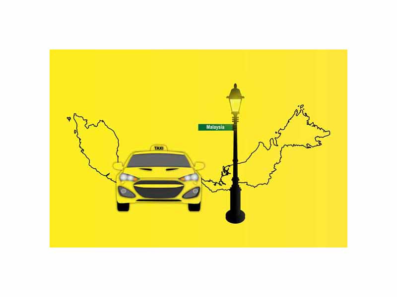 Malaysia Taxi Yellow Vector Illustration