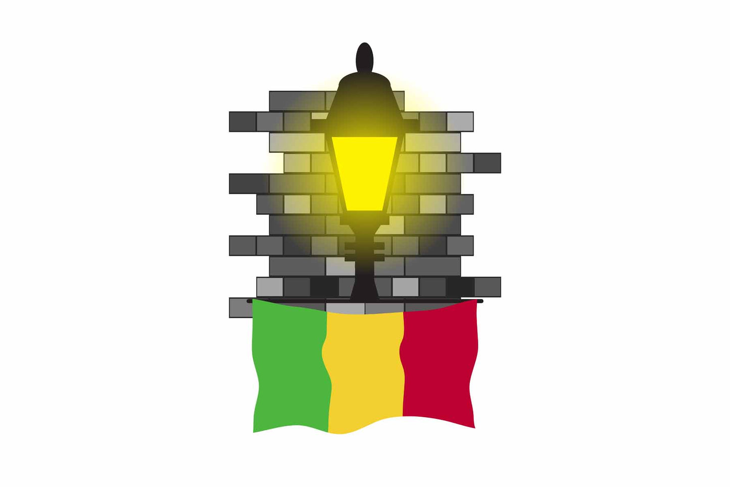 Mali World Street Lamp Bricks Dark Night Vector Illustrations | Moonlit Urban Landscape Collection