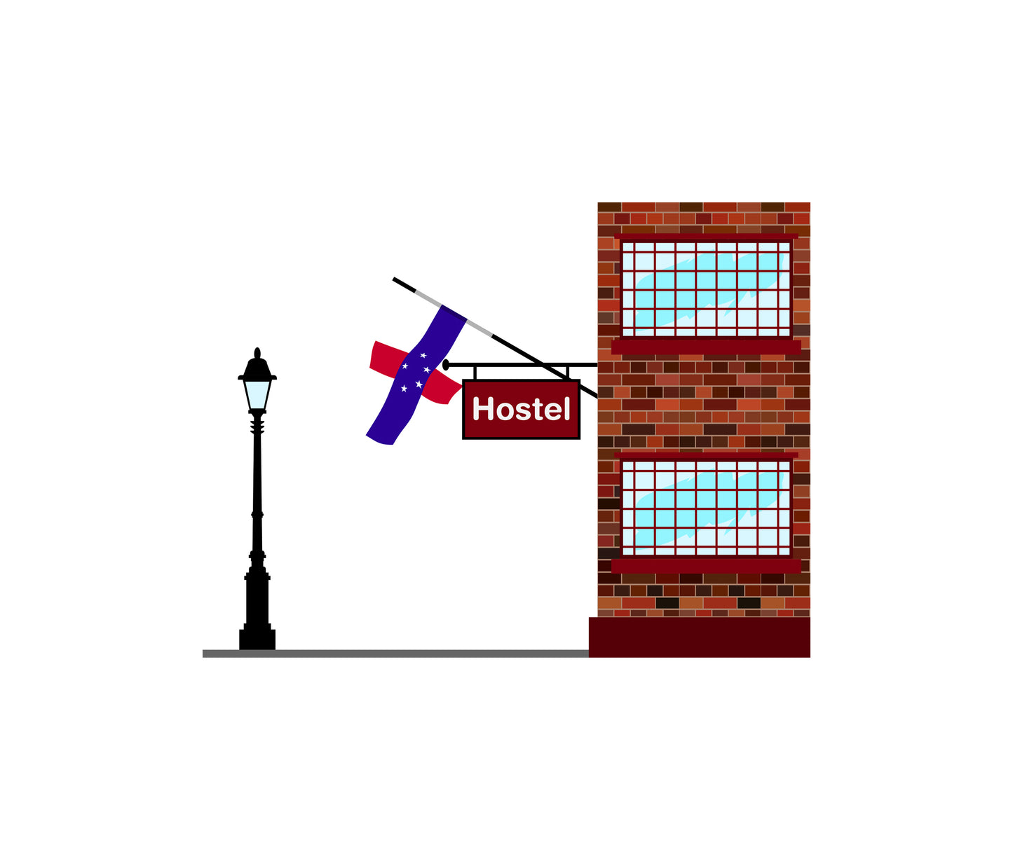 Netherlands Antilles World Hostels Vector Illustrations | Hostel Buildings & Accommodation Collection