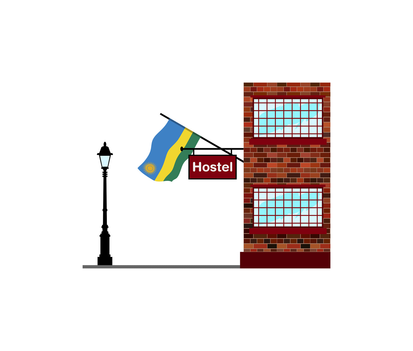 Rwanda World Hostels Vector Illustrations | Hostel Buildings & Accommodation Collection