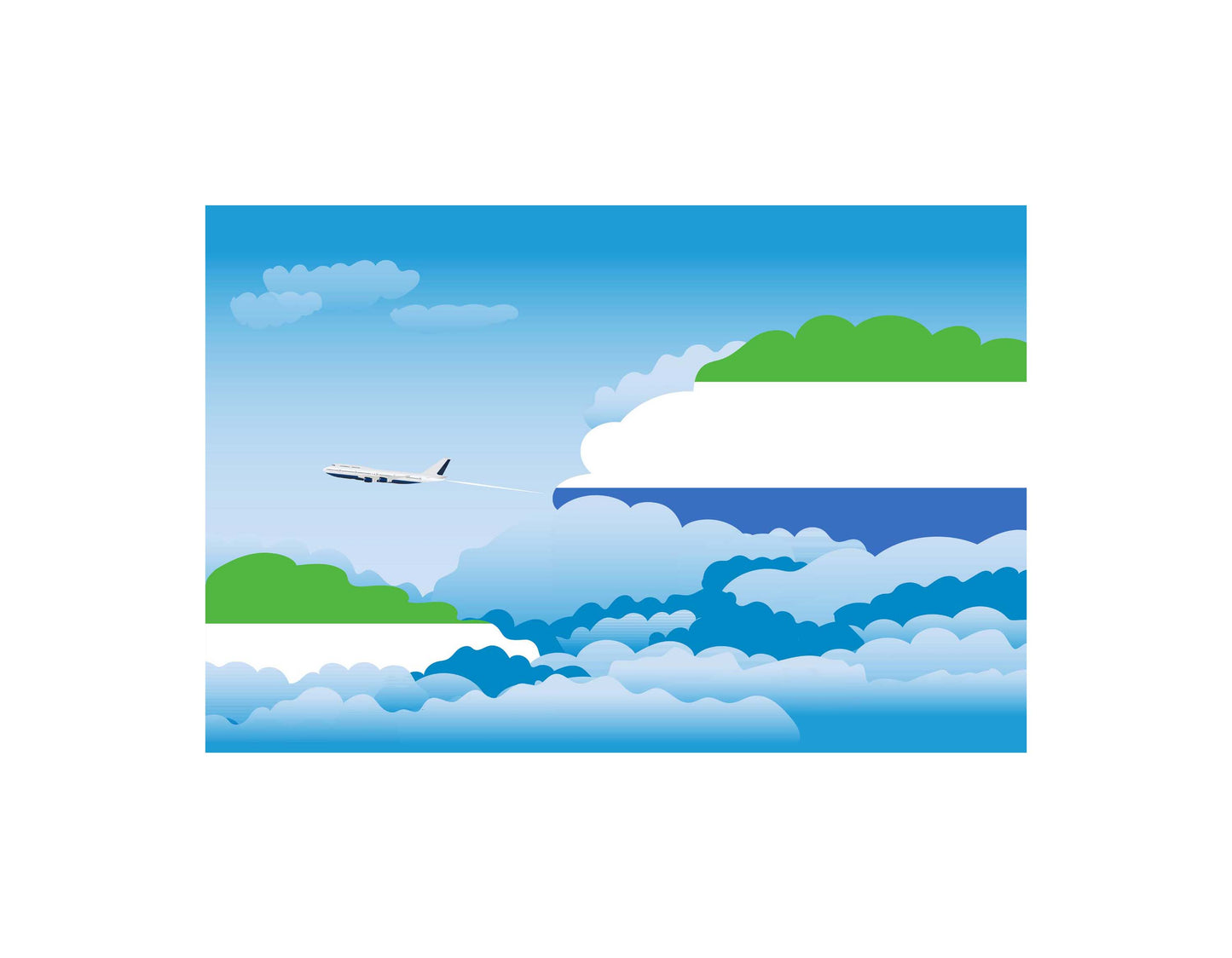 Sierra Leone Airplane Day Clouds Vector Illustration | Travel & Aviation Sky Scene