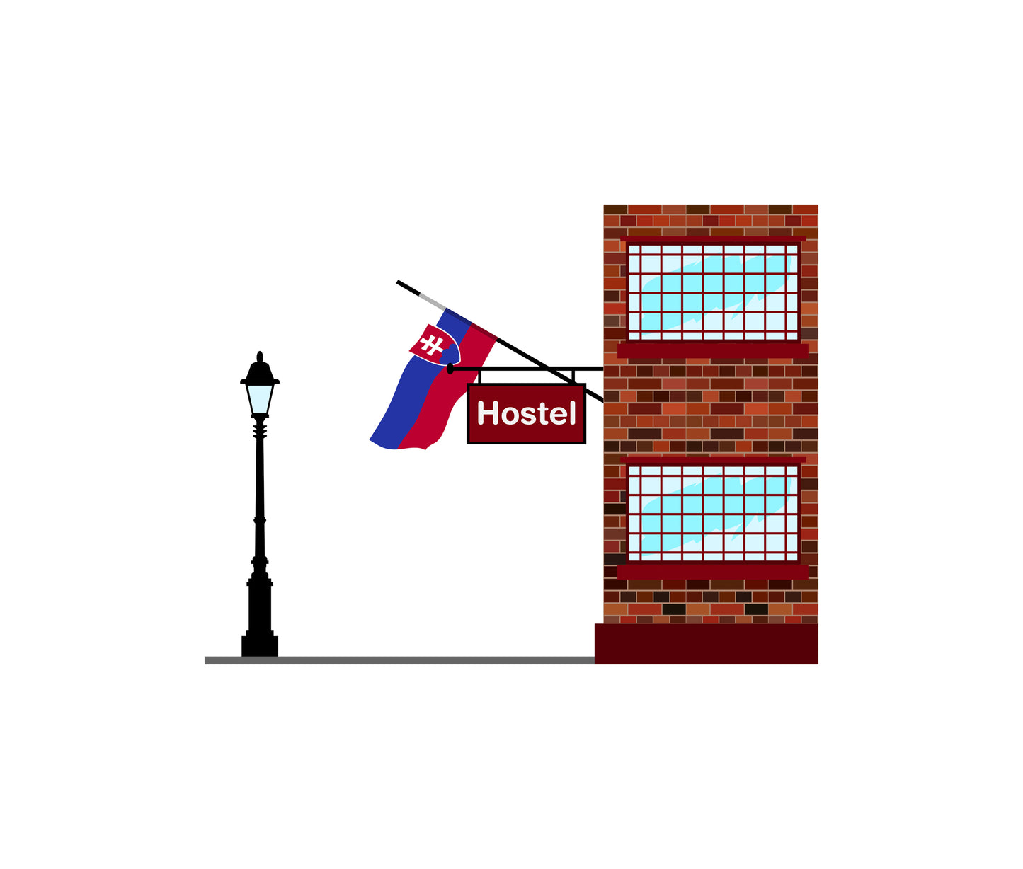 Slovakia World Hostels Vector Illustrations | Hostel Buildings & Accommodation Collection