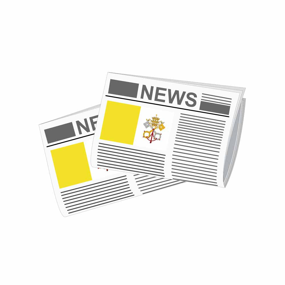 Vatican City Holy See Newspapers Vector Illustration