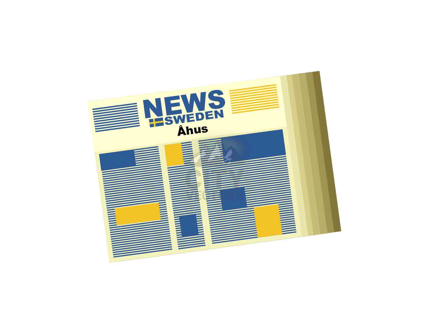 Åhus Newspaper Vector Illustration