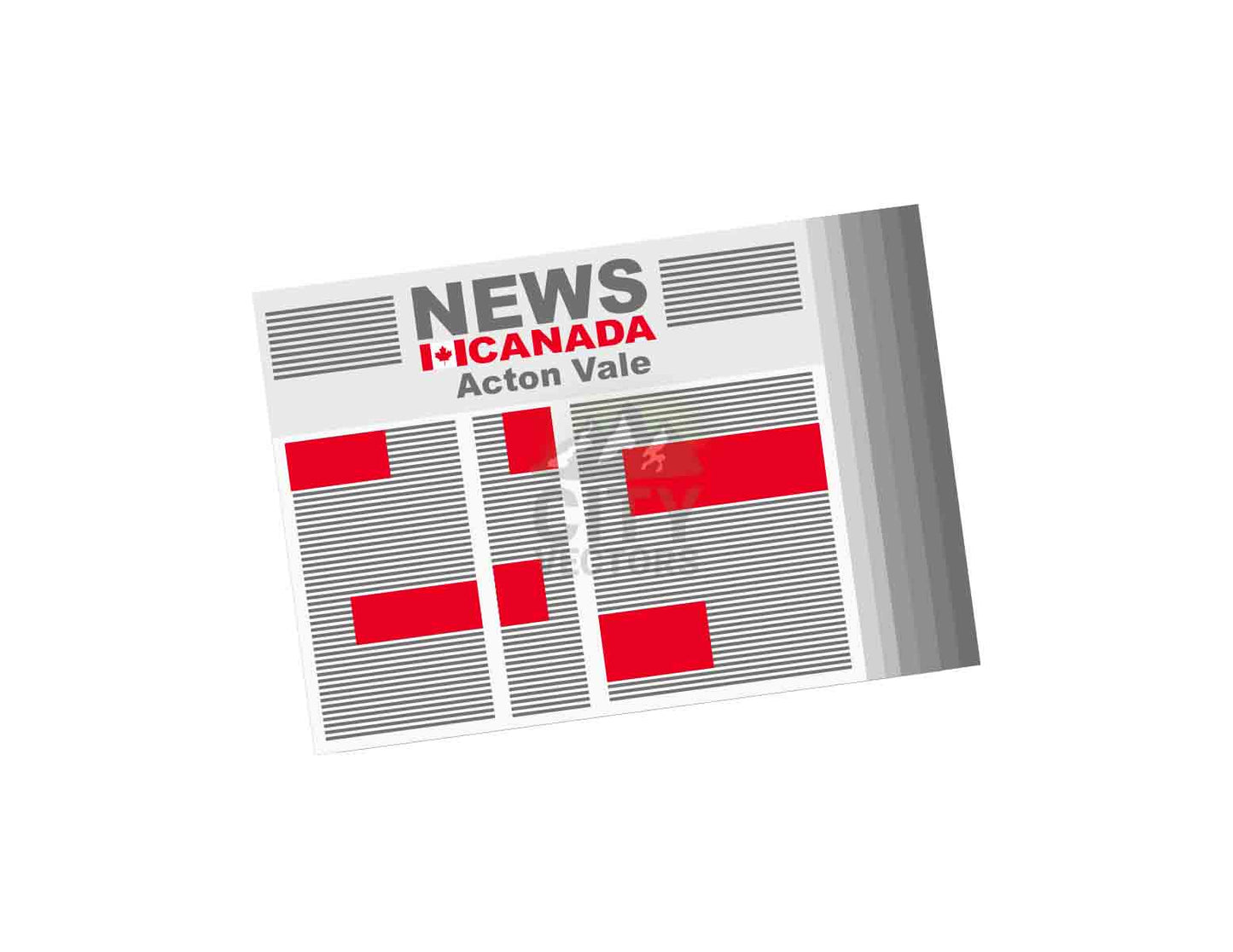 Acton Vale Newspaper Vector Illustration