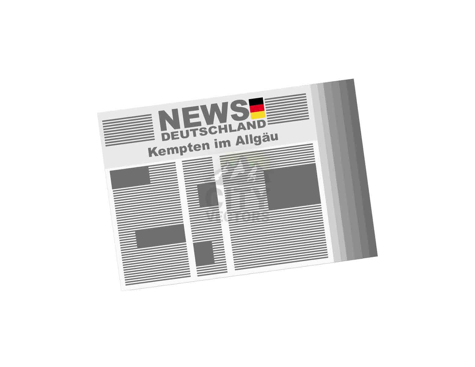 Kempten im Allgäu Newspaper Vector Illustration