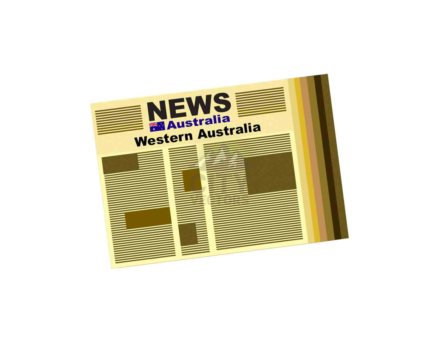 Western Australia Newspaper Vector Illustration