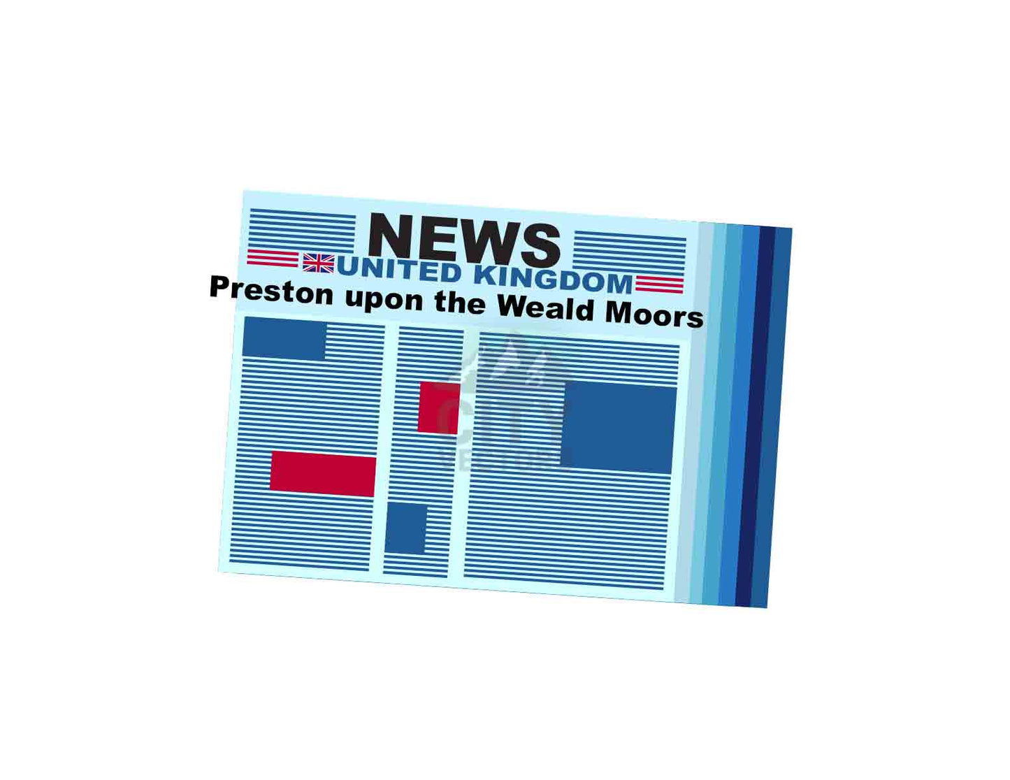 Preston upon the Weald Moors Newspapers Vector Illustration