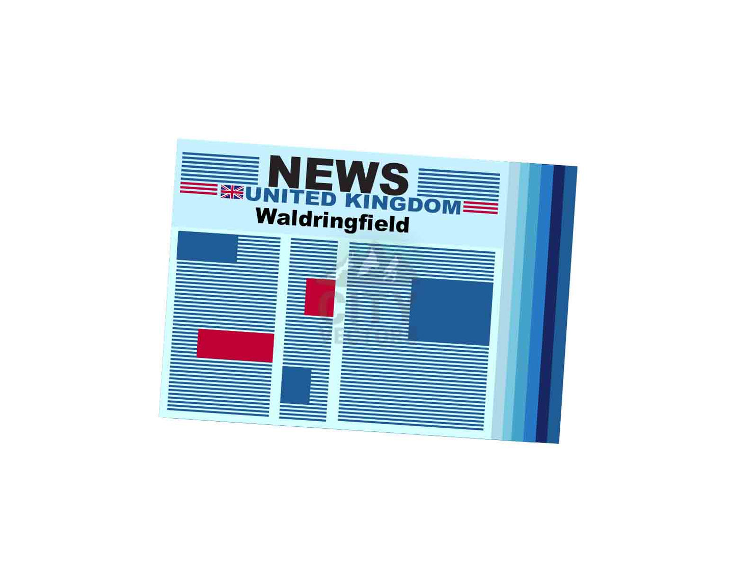 Waldringfield Newspaper Vector Illustration