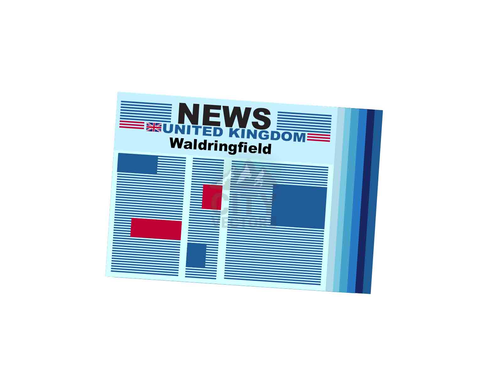 Waldringfield Newspaper Vector Illustration