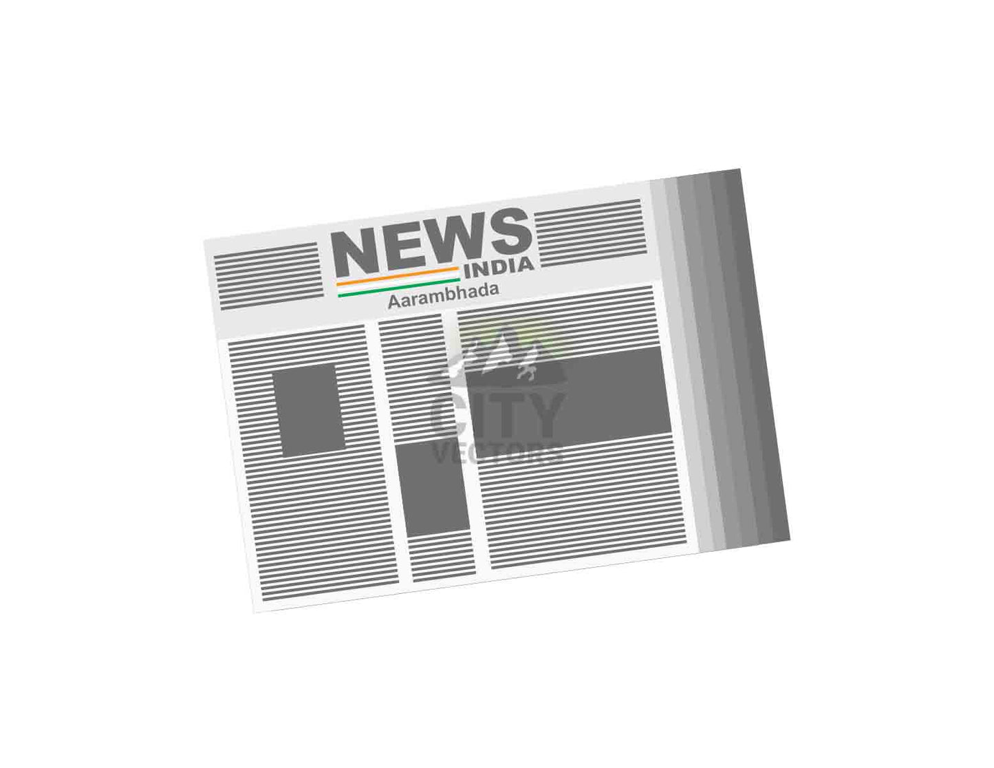 Aarambhada City (India) Newspapers Vector Illustration