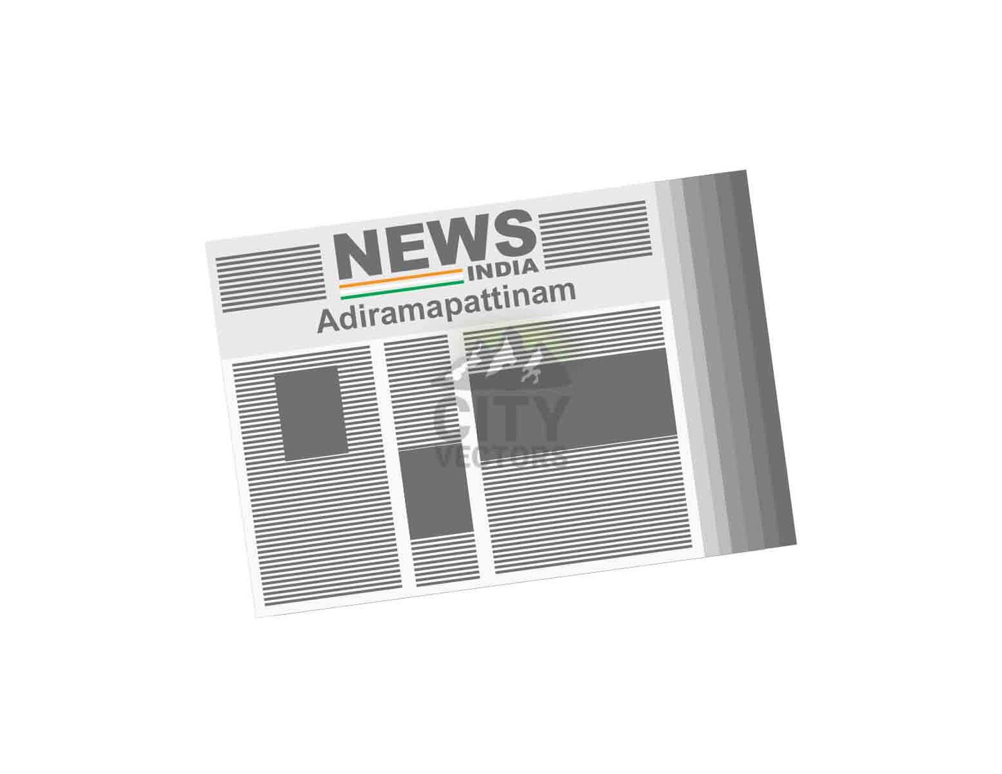 Adiramapattinam City (India) Newspapers Vector Illustration