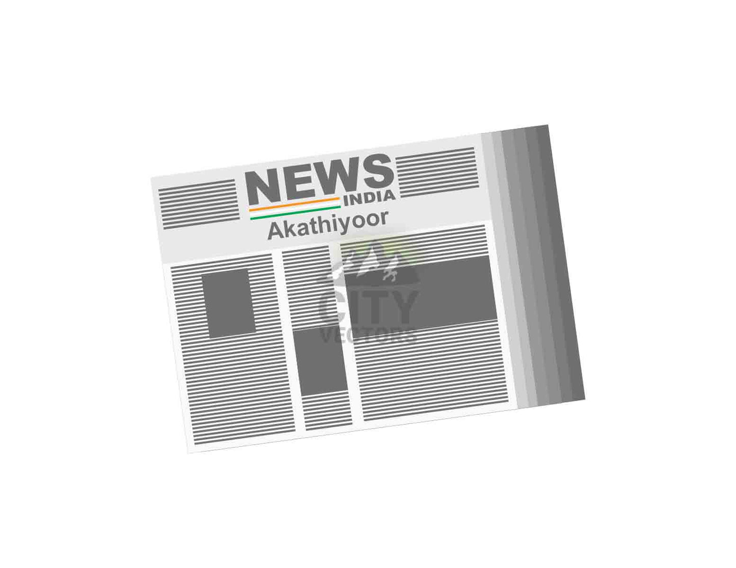 Akathiyoor City (India) Newspapers Vector Illustration