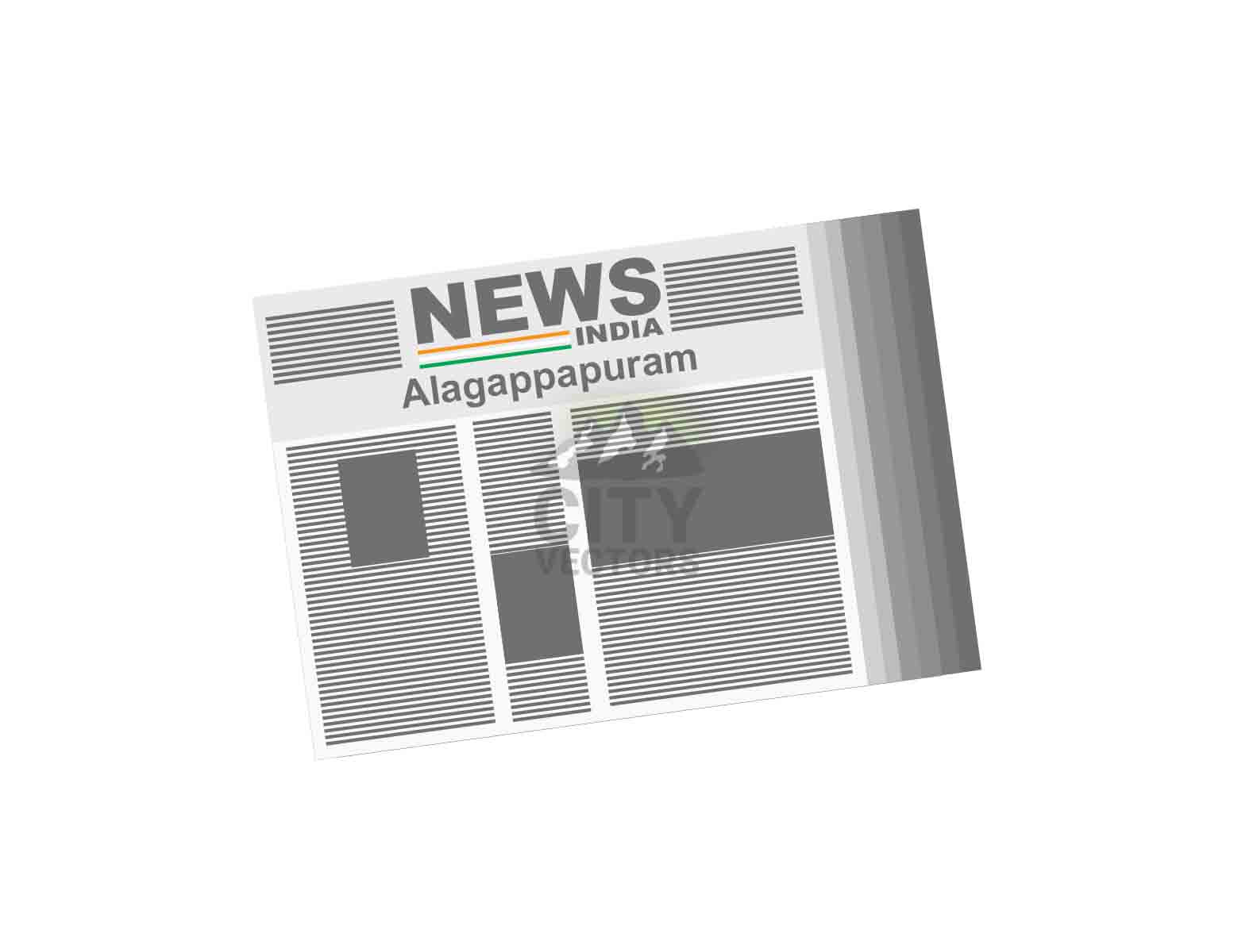 Alagappapuram City (India) Newspapers Vector Illustration