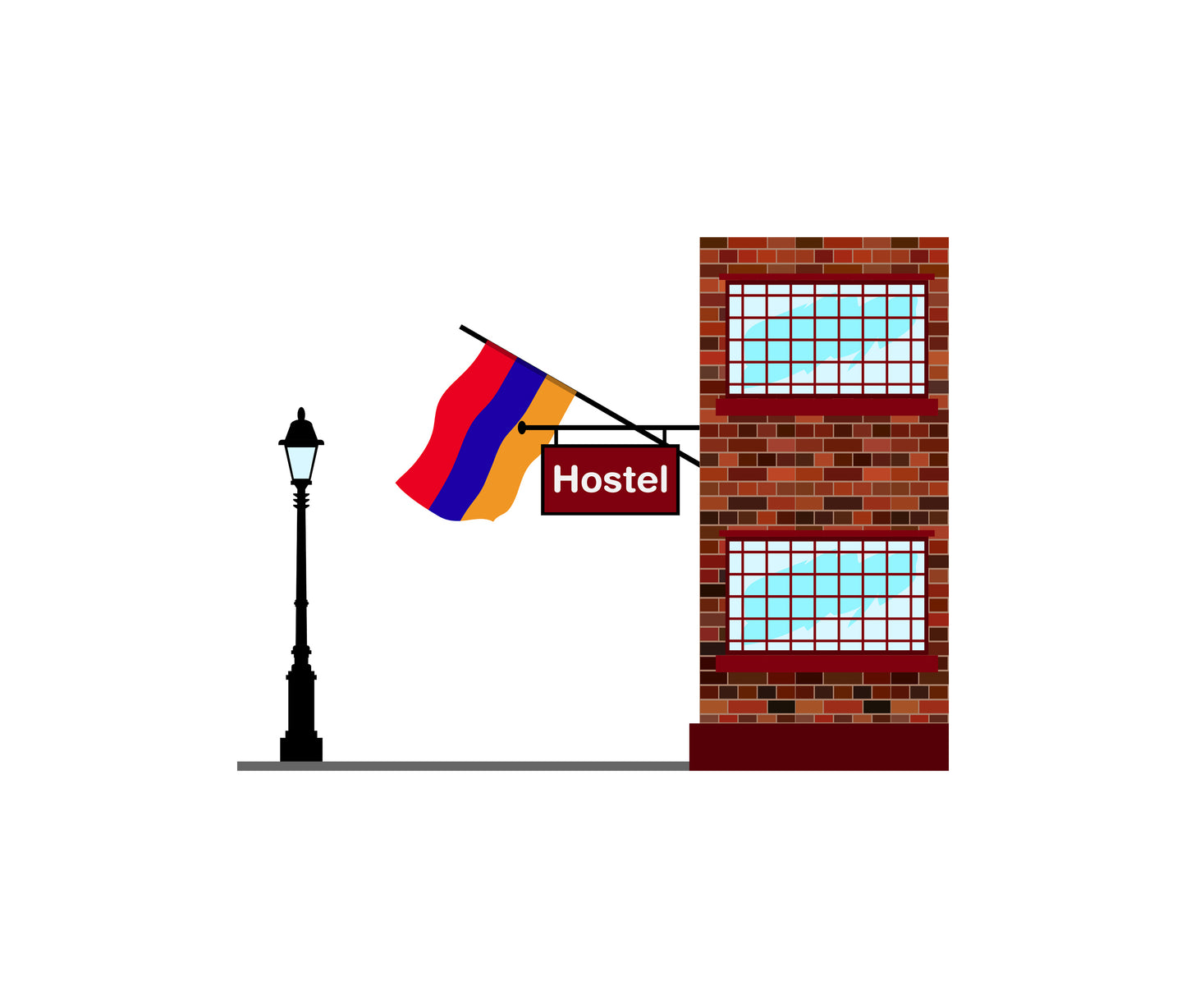 Armenia World Hostels Vector Illustrations | Hostel Buildings & Accommodation Collection