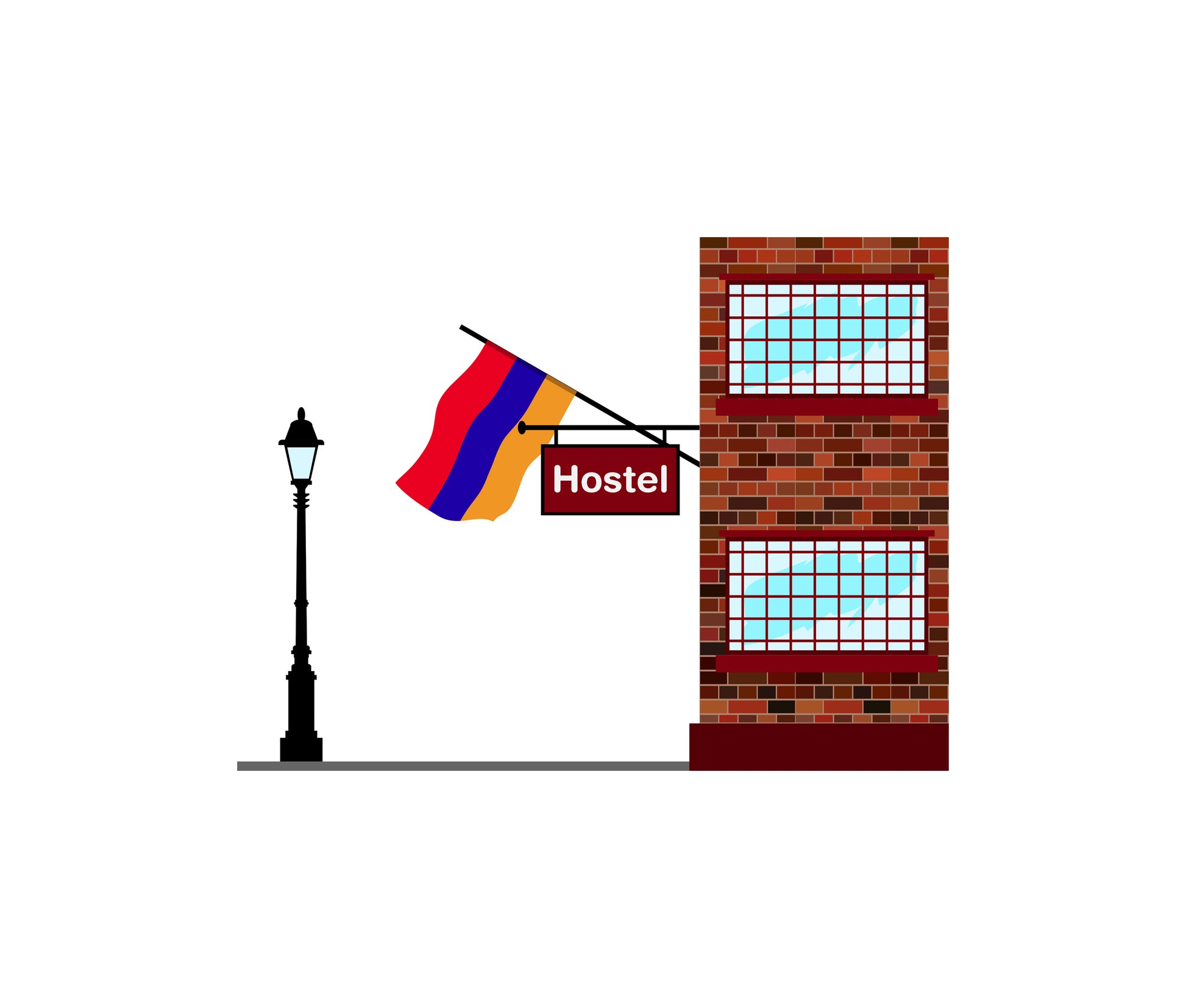 Armenia Hostels Hotel Vector Illustration