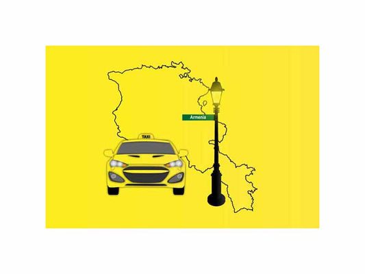 Armenia Taxi Yellow Vector Illustration