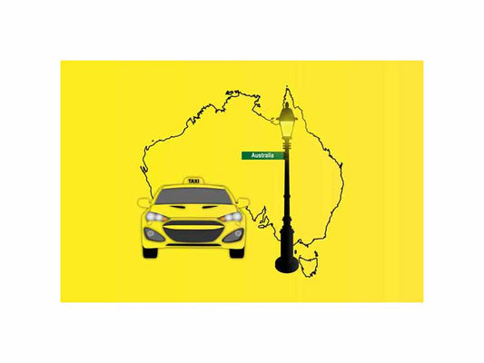 Australia Taxi Yellow Vector Illustration