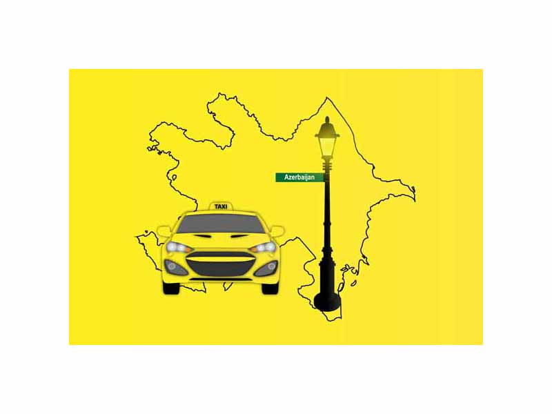Azerbaijan World Yellow Taxi Vector Illustrations | Iconic Taxi & Urban Transportation Collection