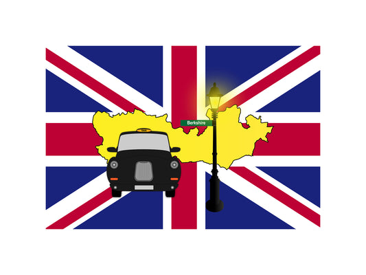 Berkshire Black Taxi Vector Illustration