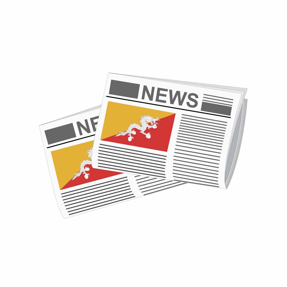 Bhutan World Newspapers Vector Illustrations | Global Newspaper & Press Collection