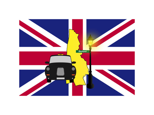 Black pool Black Taxi Vector Illustration