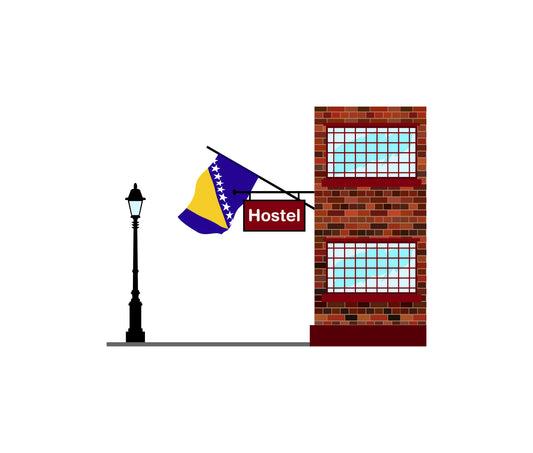 Bosnia And Herzegovina Hostels Hotel Vector Illustration