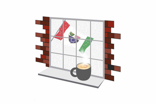 Bosnia and Herzegovina Federation of Coffee Rain Fog Window Vector Illustration