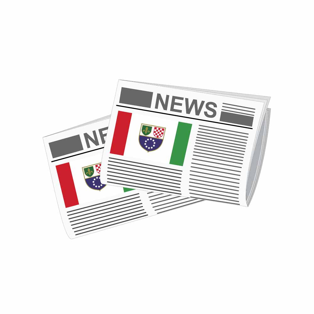 Bosnia and Herzegovina Federation of World Newspapers Vector Illustrations | Global Newspaper & Press Collection