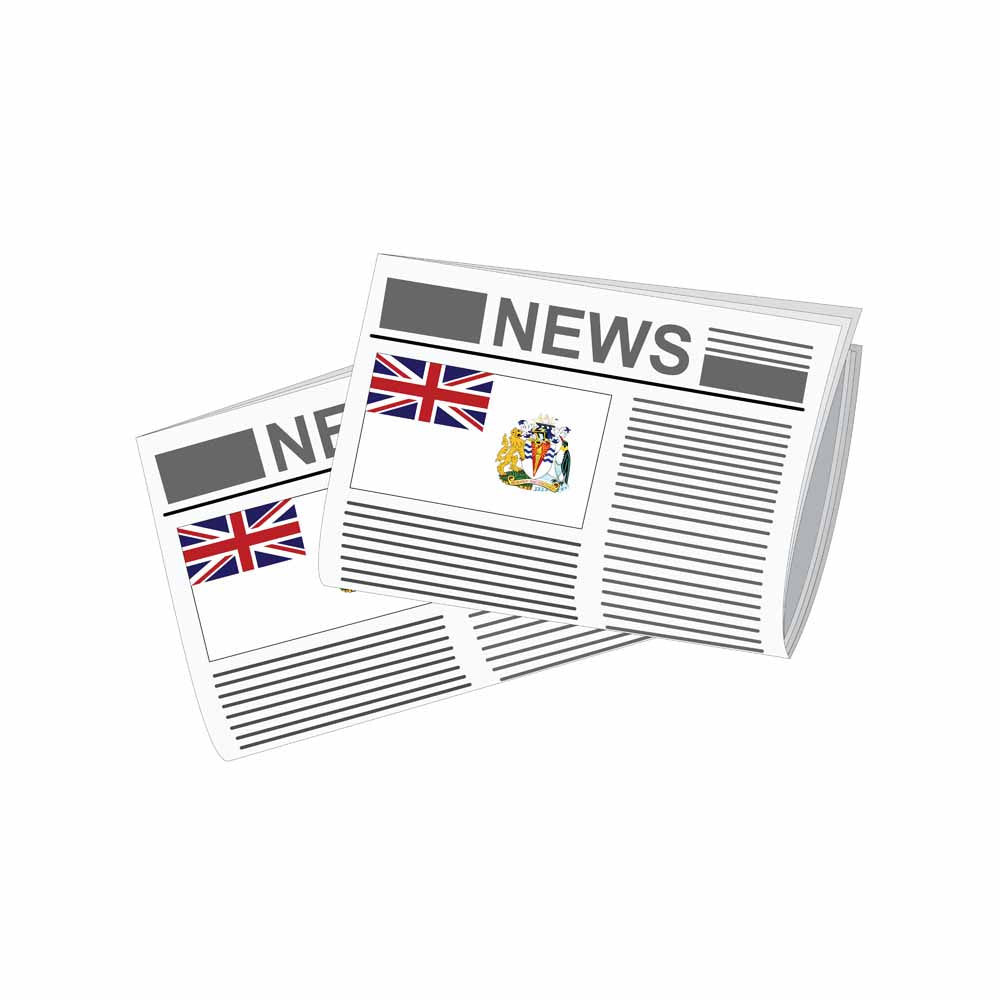 British Antarctic Territory Newspapers Vector Illustration