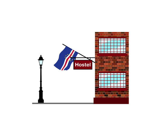 Cape Verde Hostels Hotel Vector Illustration