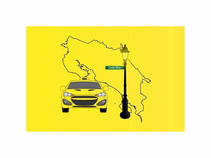 Costa Rica Taxi Yellow Vector Illustration
