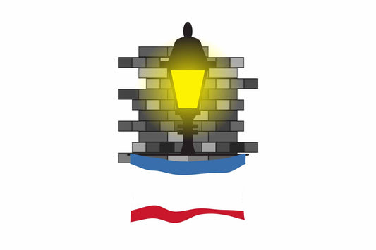 Crimea Flag Street Lamp Bricks Vector Illustration