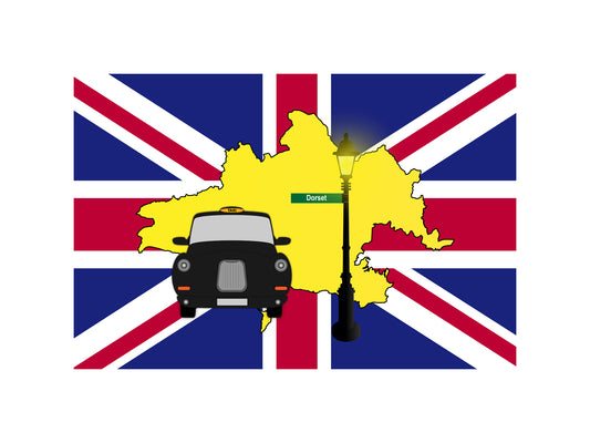 Dorset Black Taxi Vector Illustration