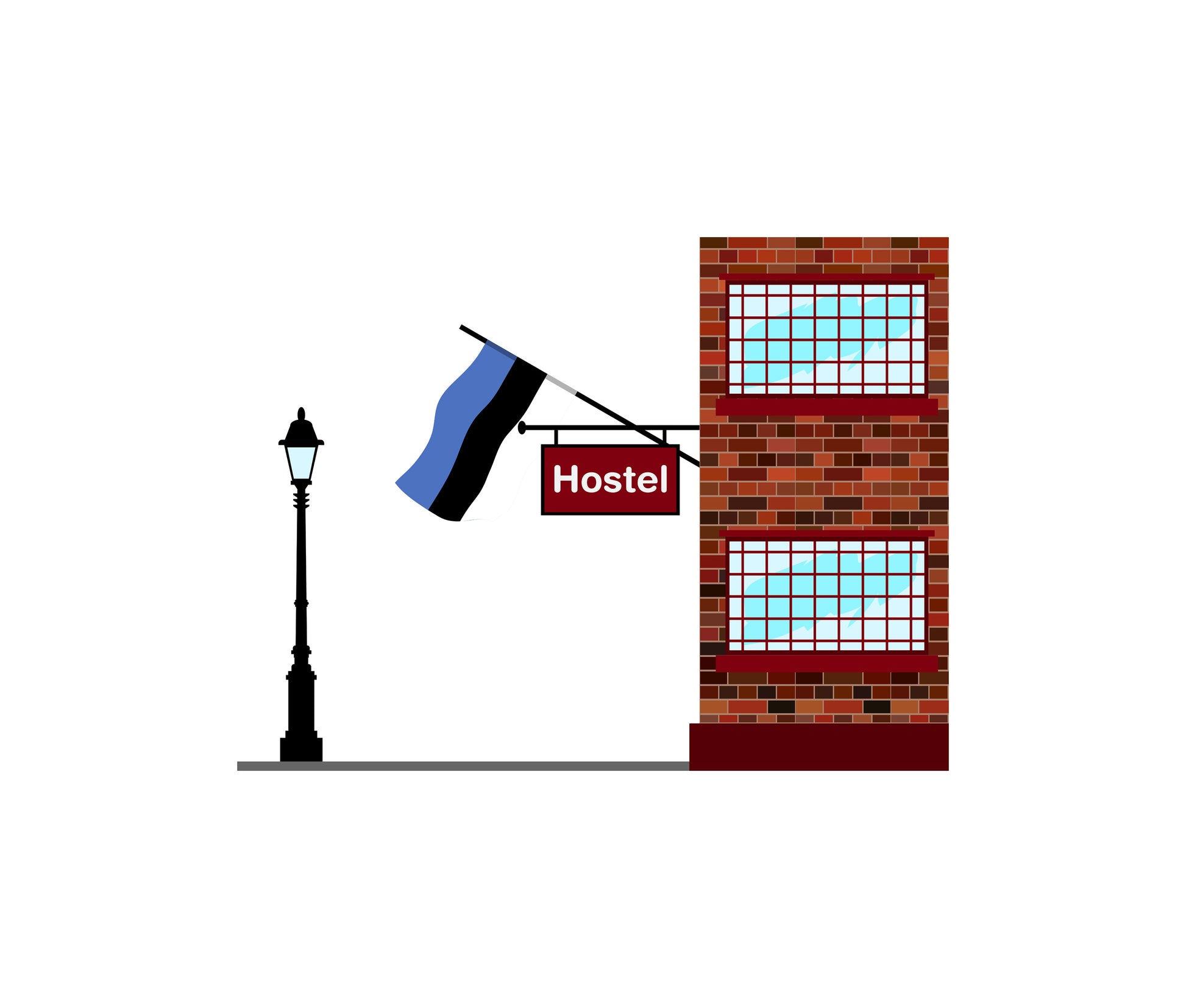Estonia World Hostels Vector Illustrations | Hostel Buildings & Accommodation Collection