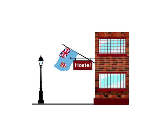 Fiji Hostels Hotel Vector Illustration