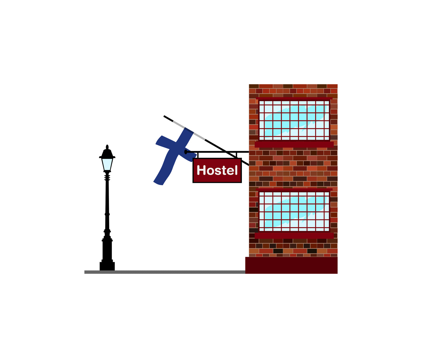 Finland Hostels Hotel Vector Illustration