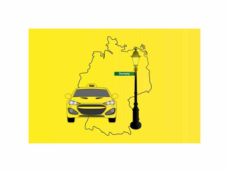 Germany World Yellow Taxi Vector Illustrations | Iconic Taxi & Urban Transportation Collection